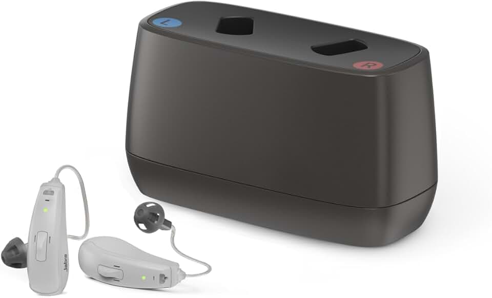 Jabra Enhance Select 50R OTC Hearing Aids, Audiology Team Care Included, Bluetooth Streaming for Calls, Music, Media for iOS & Android, Nearly Invisible & Comfortable, Noise Reduction - Grey