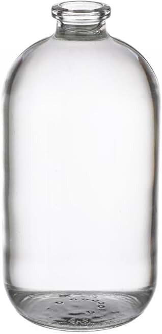 Wheaton 223748 Serum Bottle 125mL, Clear Borosilicate Glass, Mouth Dimensions: 13mm ID x 20mm OD, Bottle Dimensions: 54mm Diameter x 107mm Height (Case of 144)
