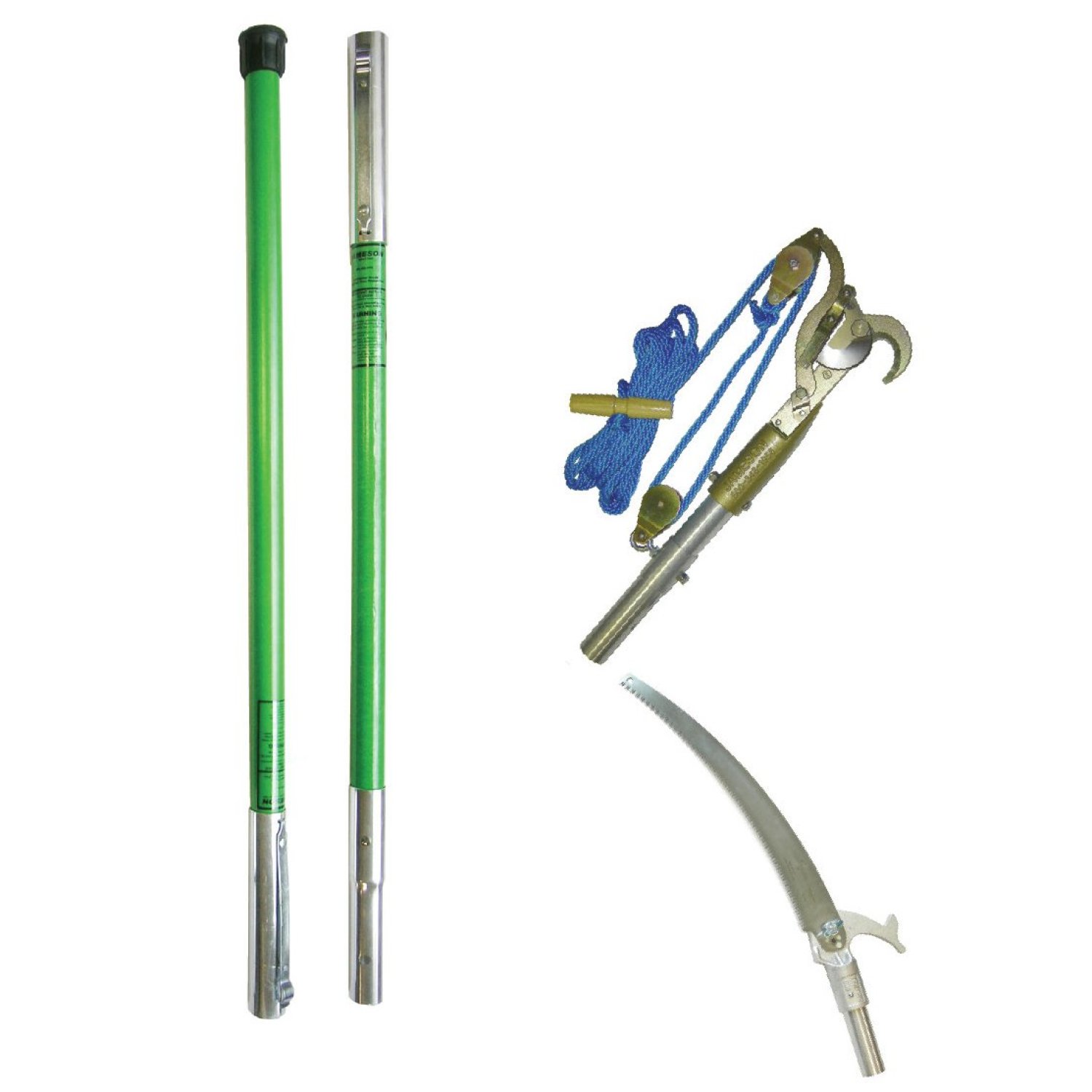 Jameson LS-6PKG-5 LS-Series Double Pulley Tree Pruner and Pole Saw Kit with Two 6-Foot Fiberglass Poles