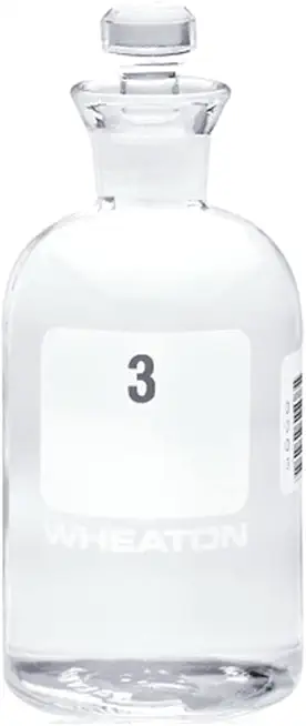 Wheaton 227498 Glass BOD Bottle without Stopper, 69mm Diameter x 165mm Height, 300mL Capacity, Unnumbered (Case of 24)