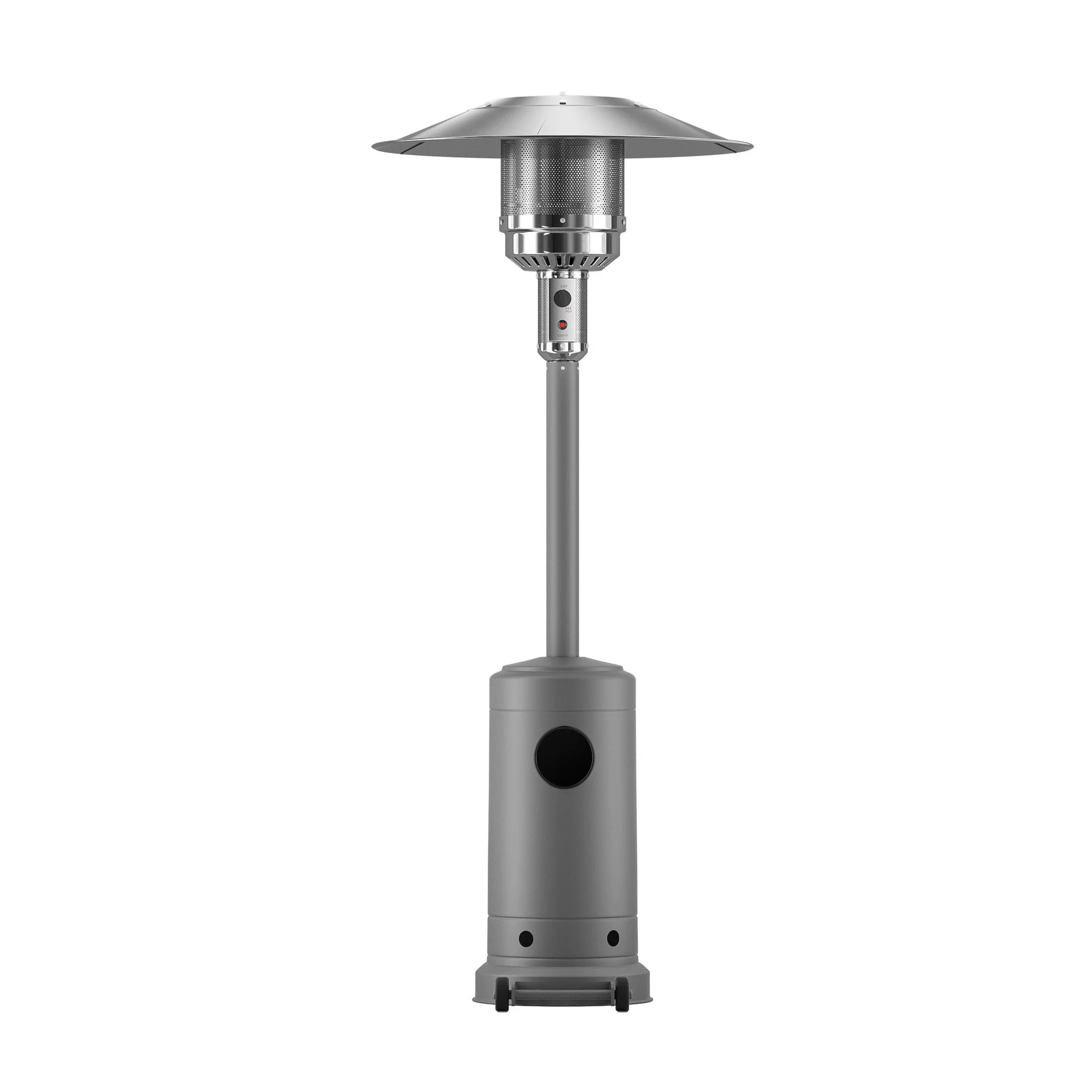 PARIS 47,000 BTU Propane Patio Heater with Wheels for Patio Garden or Restaurant, Gray