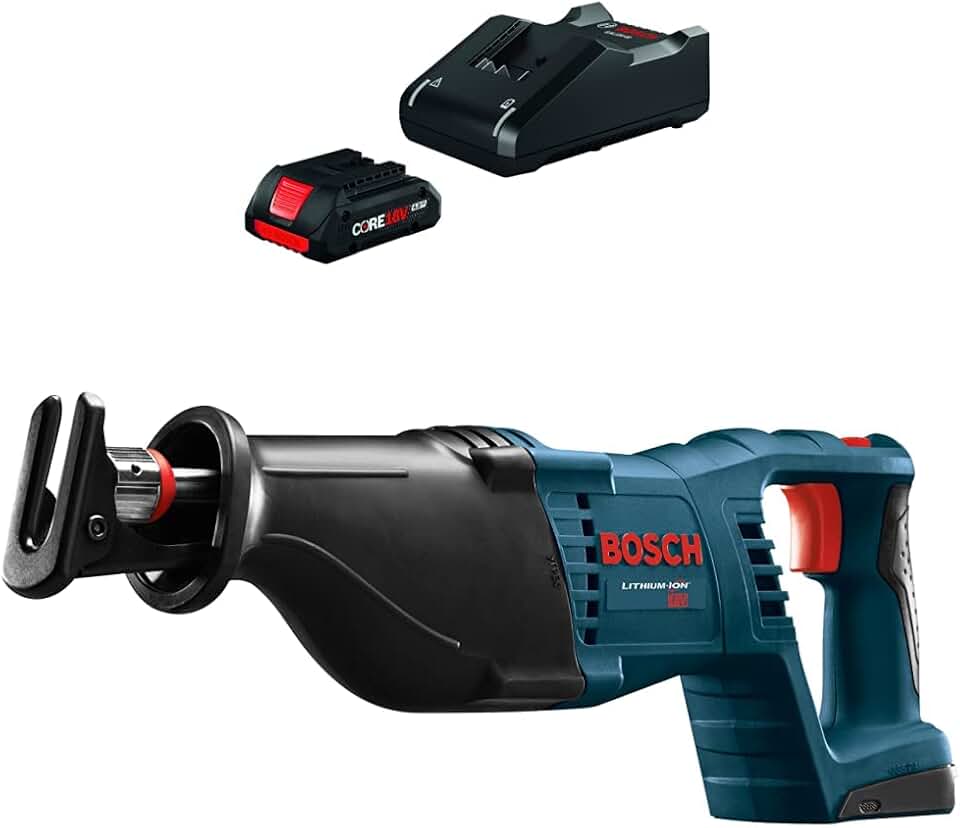 BOSCH GXS18V-15N15 18V Starter Kit with (1) CORE18V 4.0 Ah Compact Battery Bare-Tool CRS180B 18-Volt Lithium-Ion Reciprocating Saw