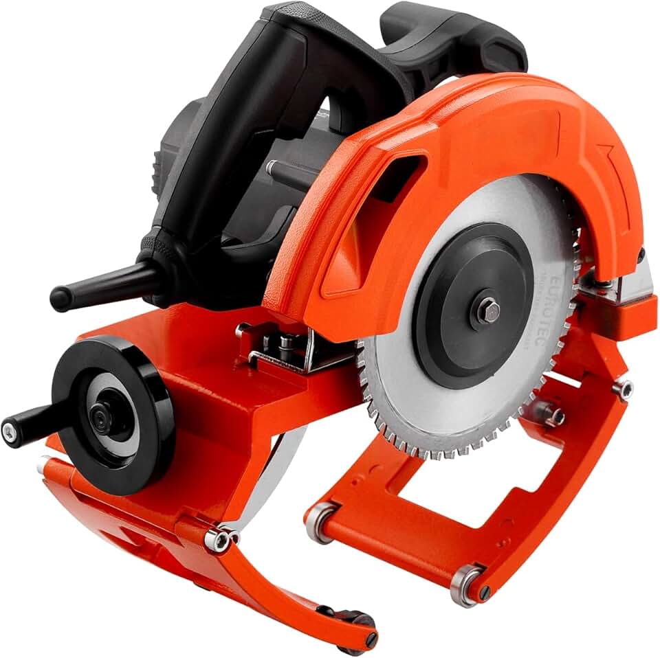 110V Electric Automatic Pipe Cutting Machine, Precise Fast Pipeline Cutter for 40-250MM Diameter Pipes with Precision Rail Fixing, 93HRA&1500MPA Steel Blade，Adjustable Protective Cover