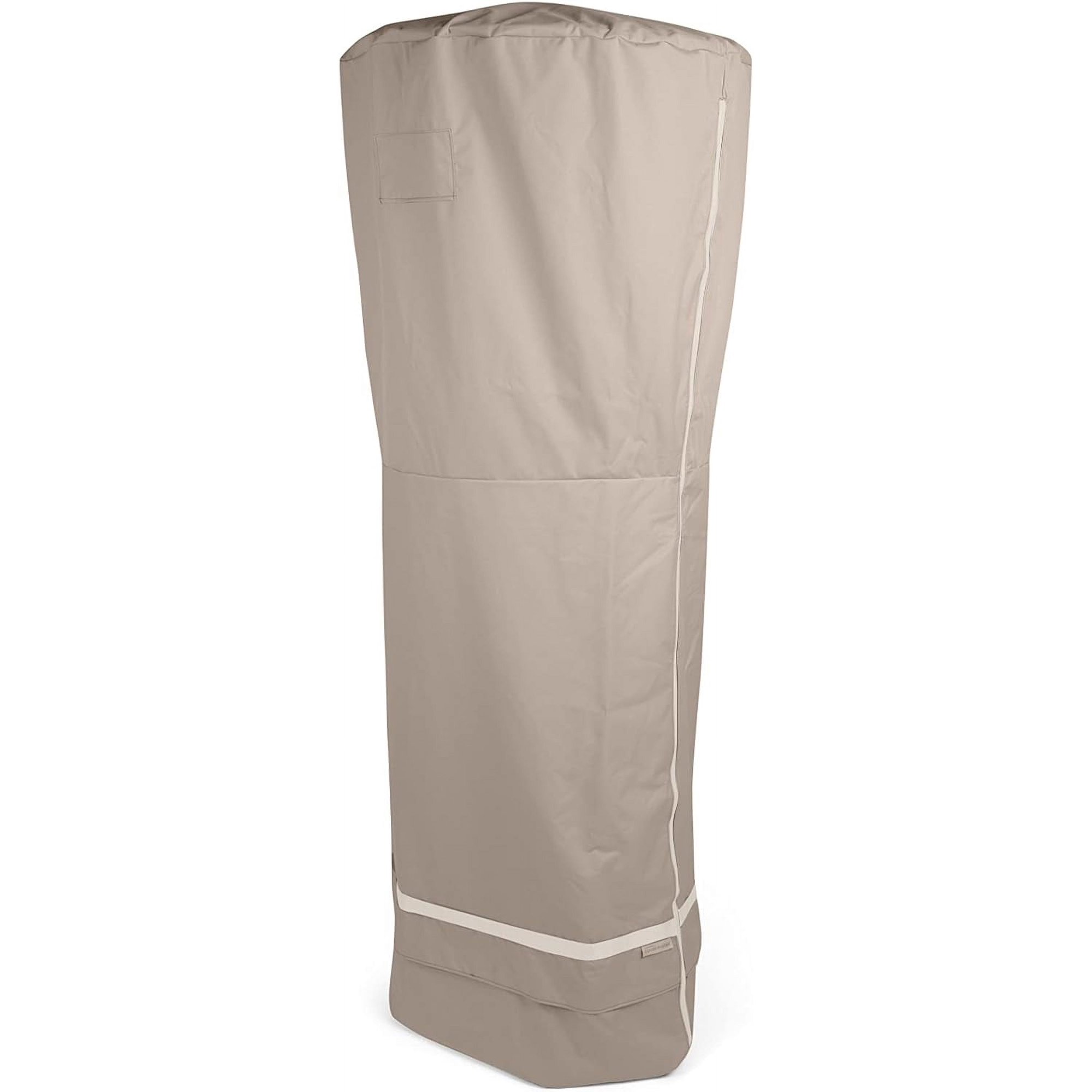 Patio Heater Cover - Premium Polyester, Weather , Water Zipper, Grill and Heating, 35DIAMETER x 87H, Clay