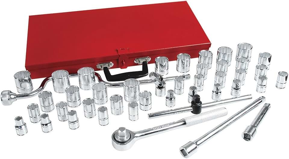 Urrea 5400SM 1/2-Inch Drive Chrome Socket Set, 43-Piece