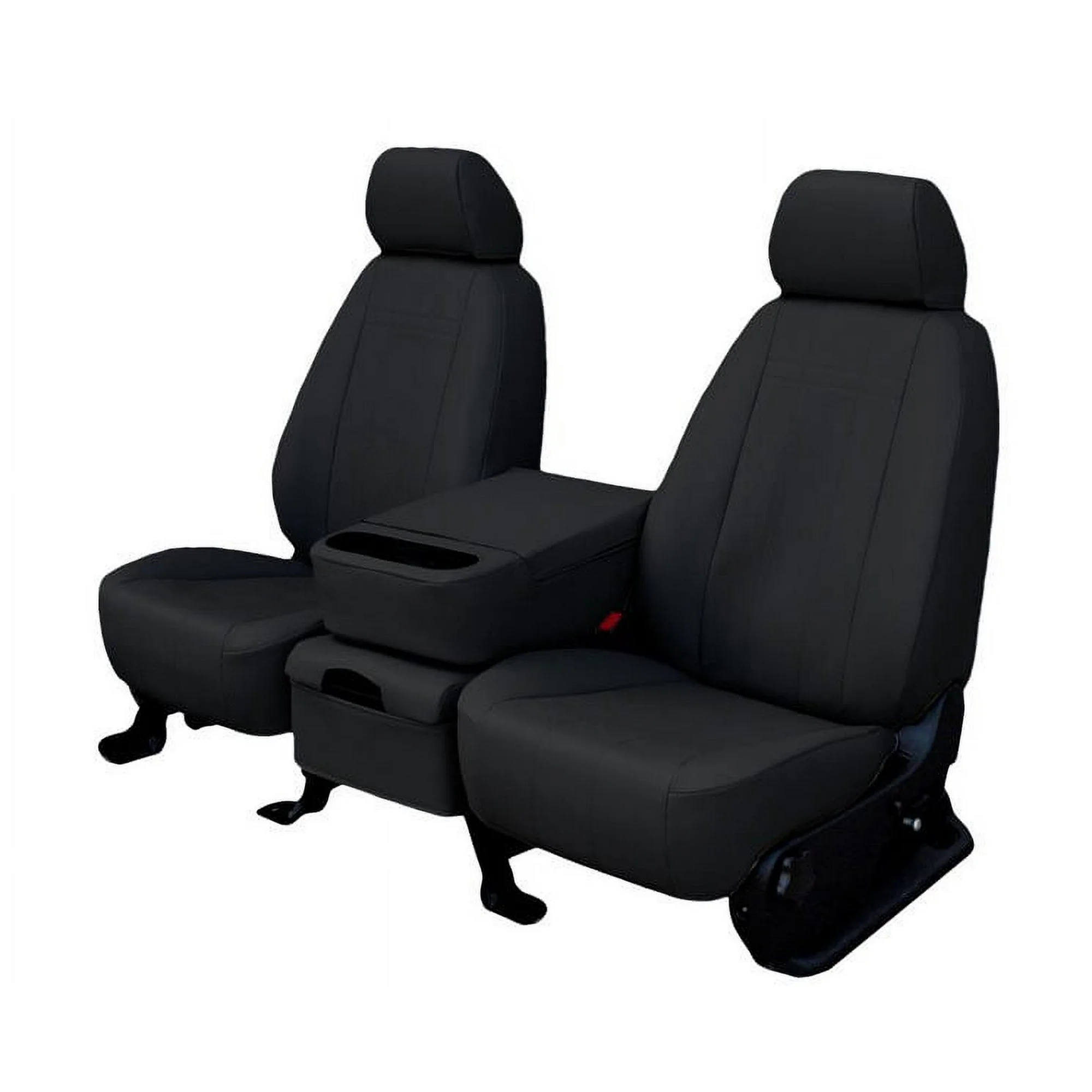 CalTrend Front Buckets Faux Leather Seat Covers for 2014-2017 Jeep Cherokee - JP214-01LB Black Insert with Black Trim