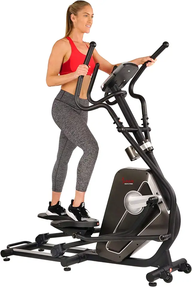 Sunny Health & Fitness Magnetic Elliptical Trainer Machine w/Built-in Pulse Sensor, Low Impact Cardio Exerciser & Full-Body Cross Training for Home, Optional Bluetooth Link to Exclusive SunnyFit App