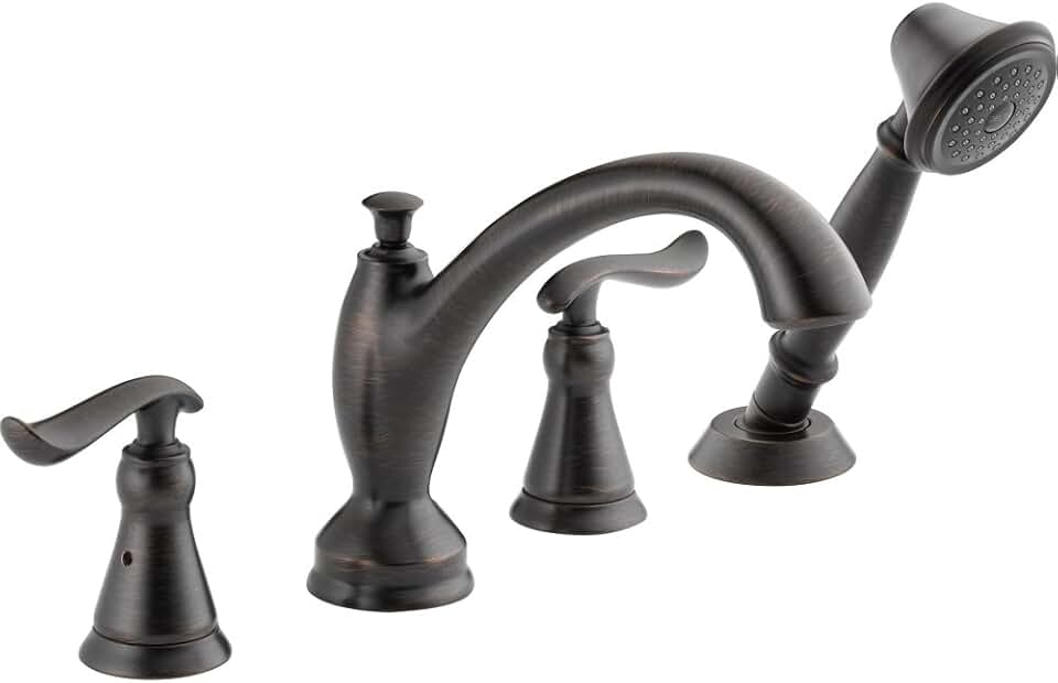 Delta Faucet Linden Roman Tub Faucet with Hand Shower - T4794-RB - Bathroom Tub Faucet, Handles & Hand Shower - Classic Bathroom Accessories - Venetian Bronze (Valve Sold Separately)