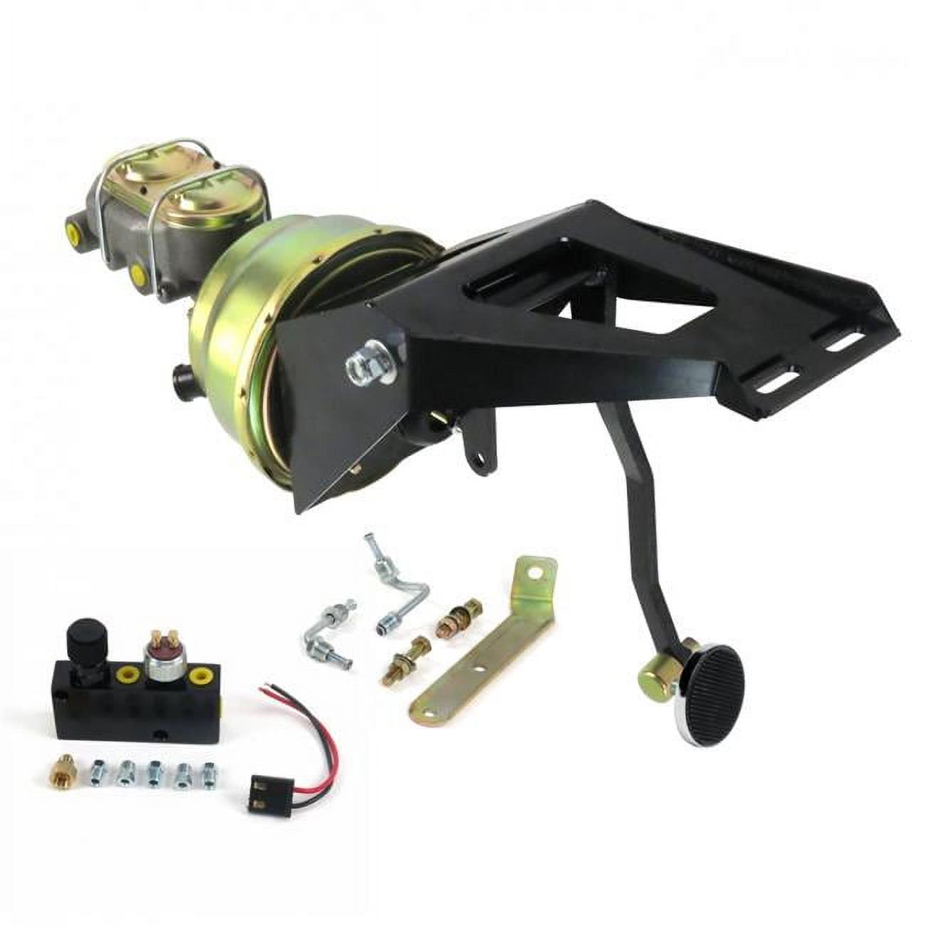 Helix Suspension  8 in. Dual Brake Pedal Kit with Adjustable Disc & Disc 3 in. Chrome Pad for 1955-1959 Chevy Truck FW