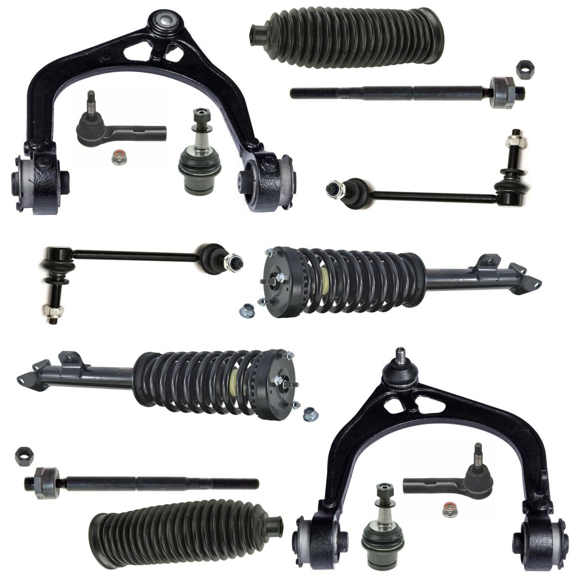 14 Pc Suspension Kit Control Arms, Lower Ball Joints (Adjustable), Sway Bar End Links, Strut and Coil Spring Assembly Fits select: 2005-2006 CHRYSLER 300C, 2006-2010 DODGE CHARGER