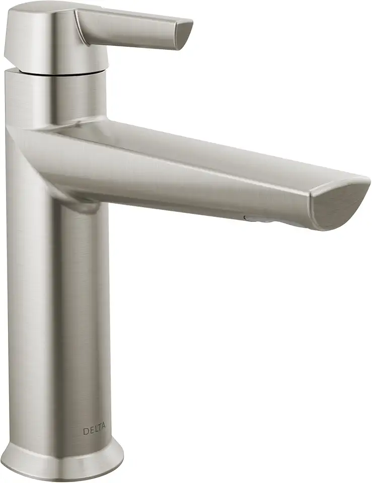 Delta Faucet Galeon Single Hole Bathroom Faucet, Brushed Nickel, Diamond Seal Technology, Lumicoat Stainless 571-SS-PR-MPU-DST