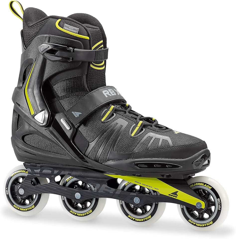 Rollerblade RB XL Men's Adult Fitness Inline Skate, Black and Lime, High Performance Inline Skates