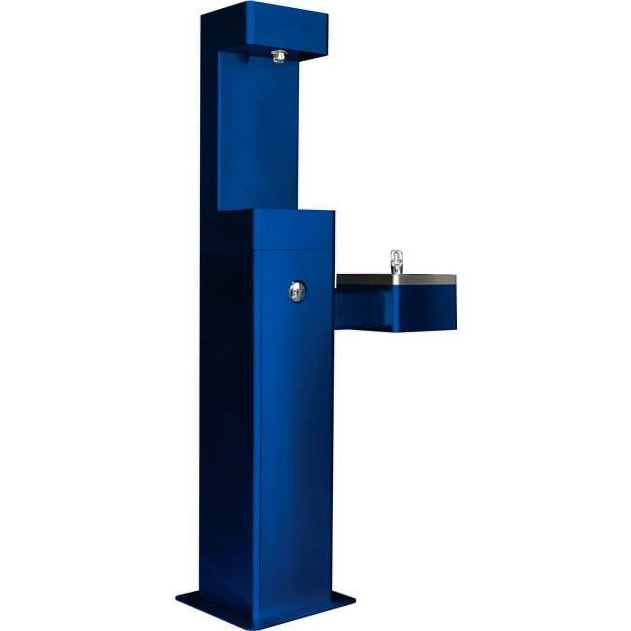 Outdoor Bottle Filling Station with Drinking Fountain, Blue