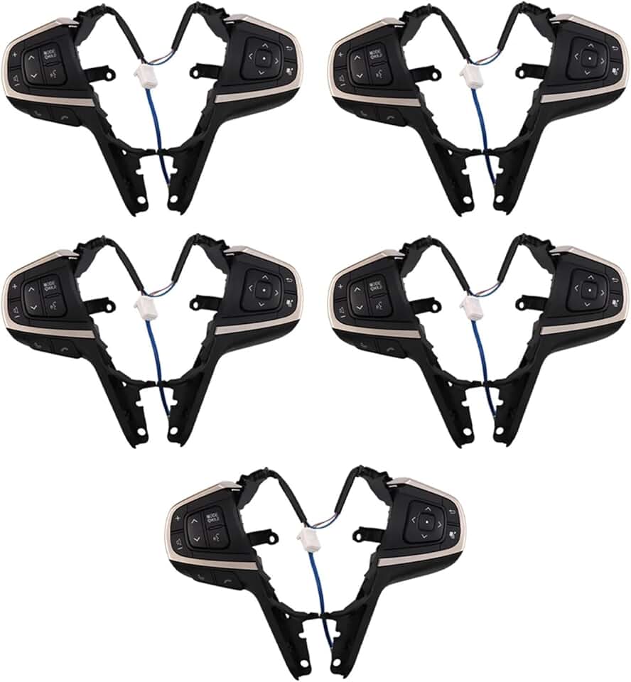 5X Car Multi-Function Steering Wheel Cruise Control Buttons Switch Compatible with Toyota Innova 2015-2019