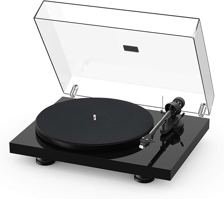 Debut Carbon EVO, Audiophile Turntable with Carbon Fiber tonearm, Electronic Speed Selection and pre-Mounted Sumiko Rainier Phono Cartridge (High Gloss Black)