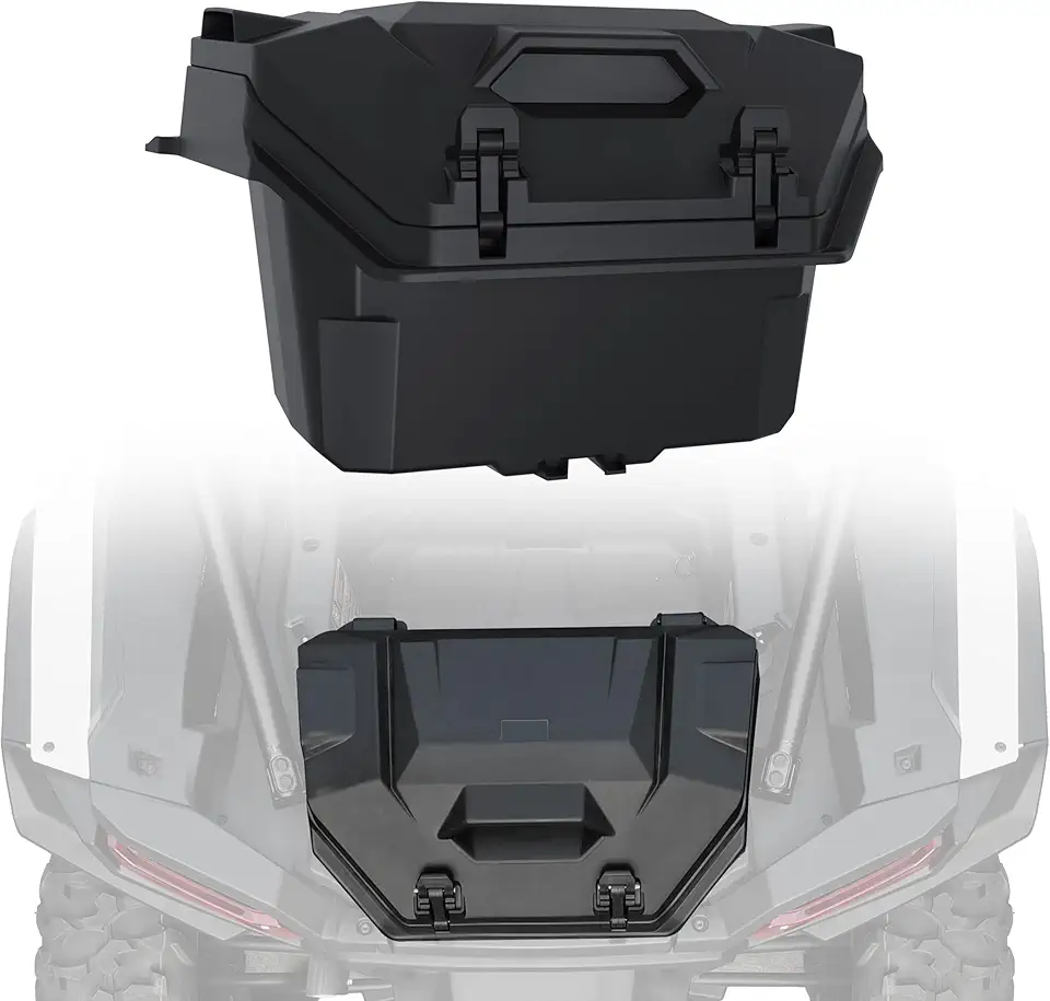 55QT Rear Cargo Box for Polaris RZR XP/XP 4 1000 2024, Water-Resistant Poly Storage Bin with Lockable Latches Storage Box for Polaris RZR XP/XP 4 1000 2024 Accessories, Replace #2884525
