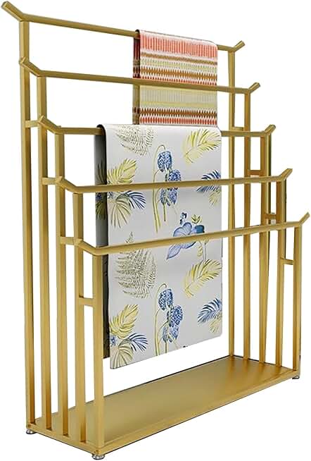Retail Stores Multifunctional Display Stand Rack Freestanding, Scarf/Ties/Shawls/Hijab/Pant/Jeans Storage Organizer, Large Capacity (Color : Gold, Size : L120cm/47.2in)