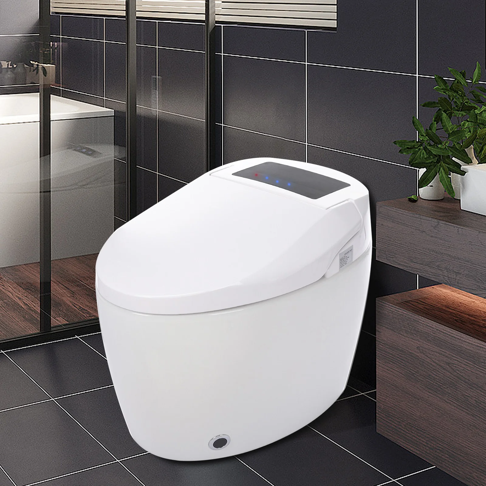 Intelligent Toilet, One-Piece Elongated Smart Toilet with Bidet Built-in, Heated Seat, Warm Air Dr