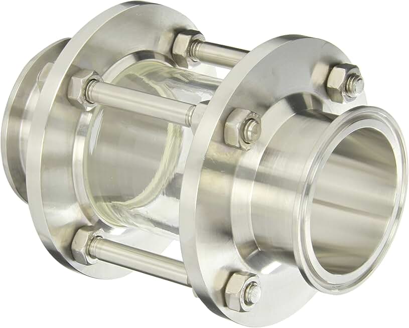 Dixon B54BMP-R250 Stainless Steel 316L Sanitary Fitting, In-Line Sight Glass with Clamp End, 2-1/2