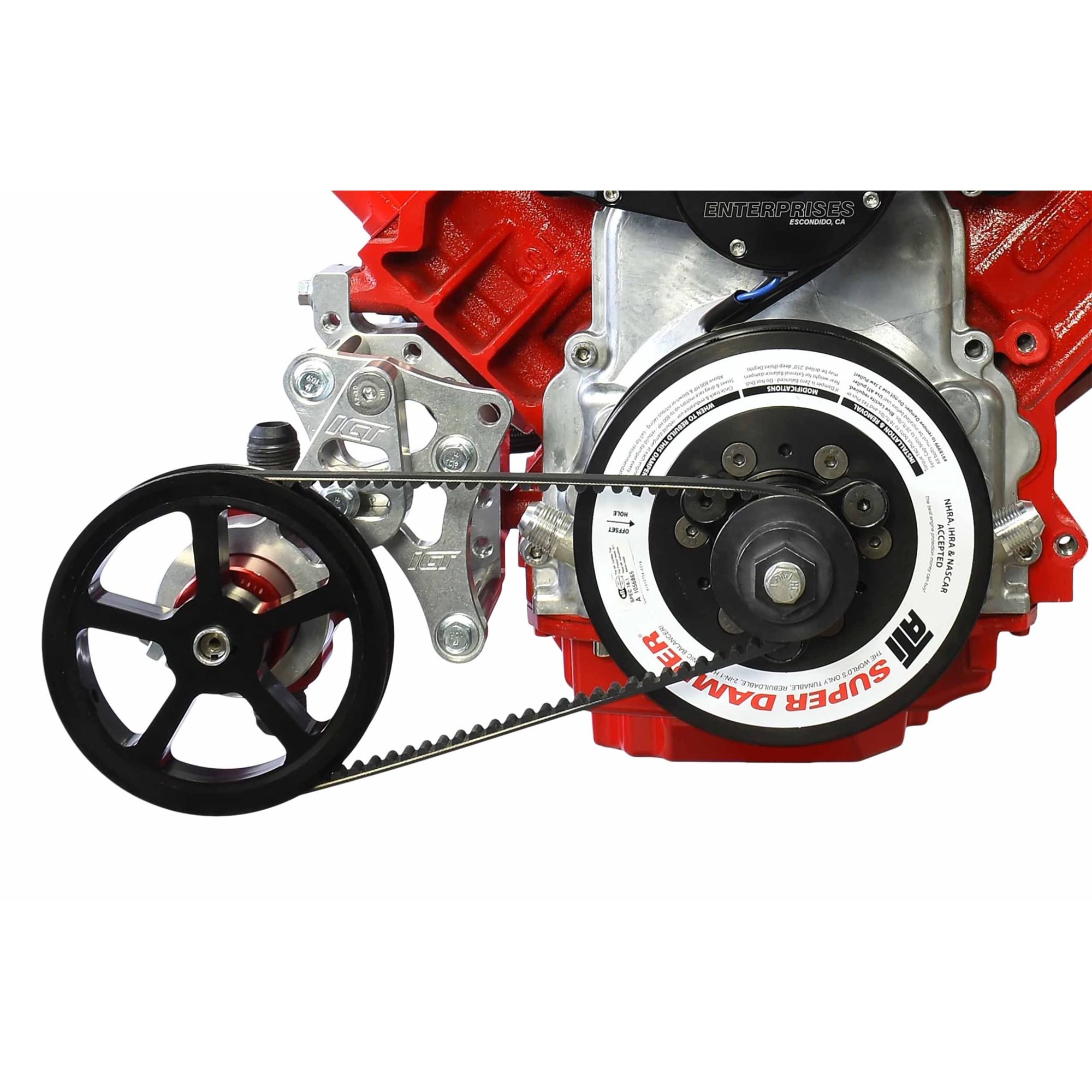 ICT Billet Aluminum LS Engine Low Mount Passenger Side Mechanical Belt Drive Fuel Pump Bracket Compatible with Aeromotive 6-GPM 12-GPM LSX LS1 LS3 LM7 5.3L 5.7L 6.0L 6.2L 551969-LSP1