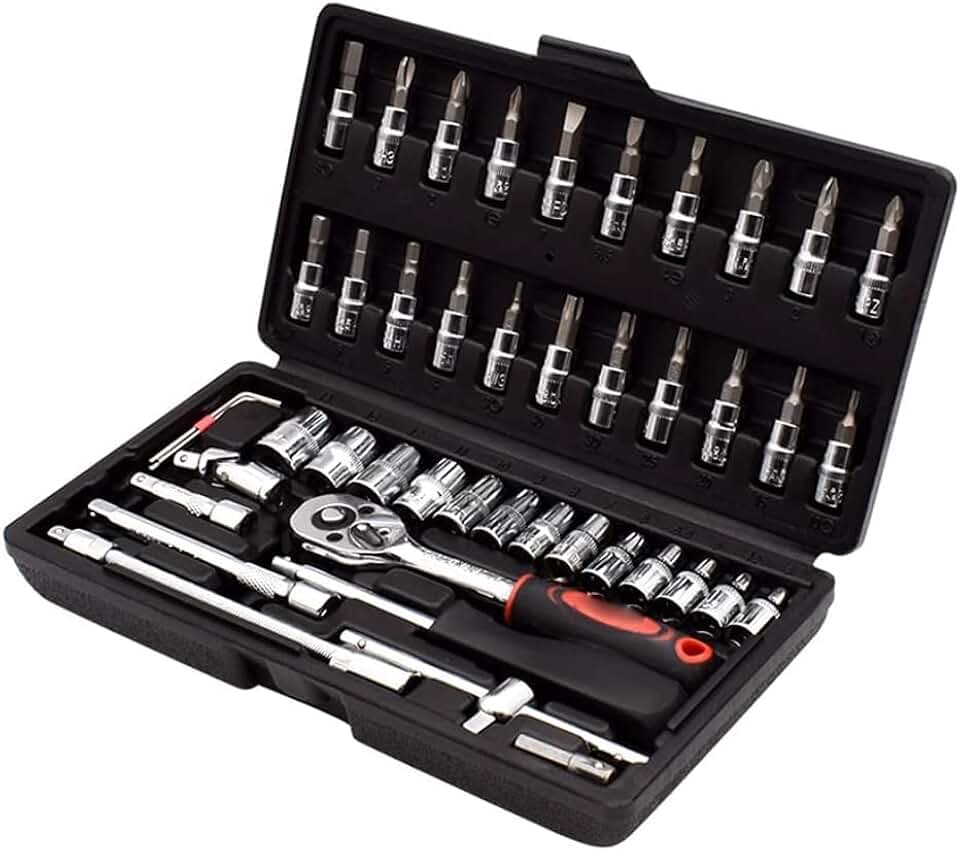Hand Tool Set, Car Repair Tool Set, Household Machinery Tool Box, Socket Wrench Set, Ratchet Screwdriver Set,Very easy to use not easy to slip, long service life
