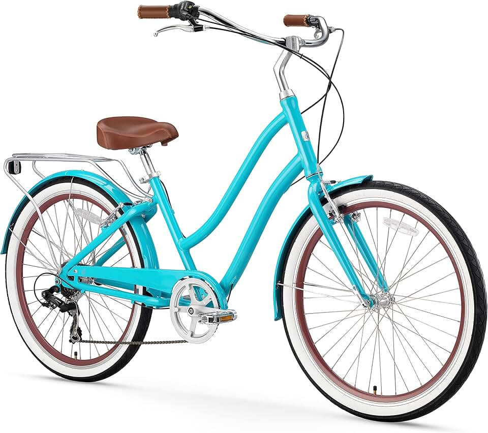 sixthreezero EVRYjourney Women's Beach Cruiser Bike, Step-Through Touring Hybrid Bicycle