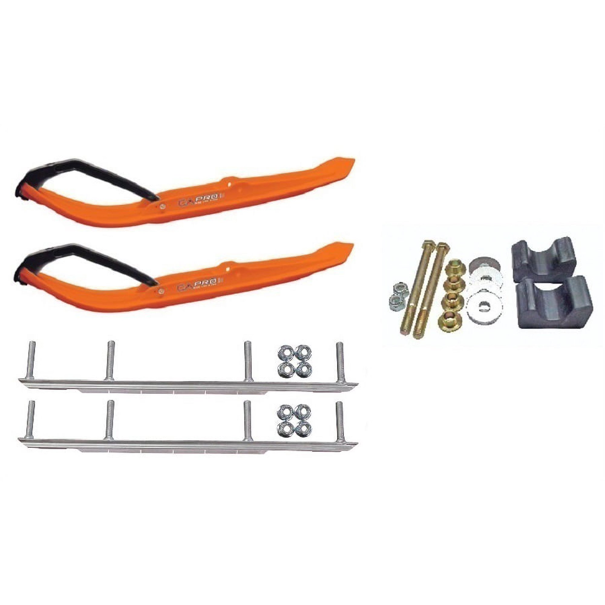 C&A Pro Orange MTX Snowmobile Skis w/ 9