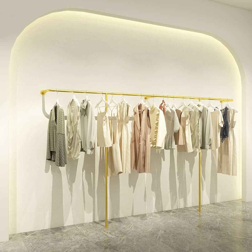 Industrial Pipe Clothing Garment Rack, Modern Wall Mounted Clothes Racks with Hanging Rod,retail Clothing Display Stand Garment Bar,multi-purpose Coat Rack Closet Rod Organizers Storage Towel Rac