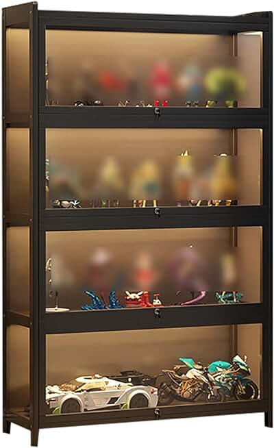 SPABOY Display Cabinet Acrylic Display Case Model Display Cabinets Curio Display Cabinet Figures and Collection Display Case Single Door Display Case, for Home Office ( Size : 4layer-80cm/32in )