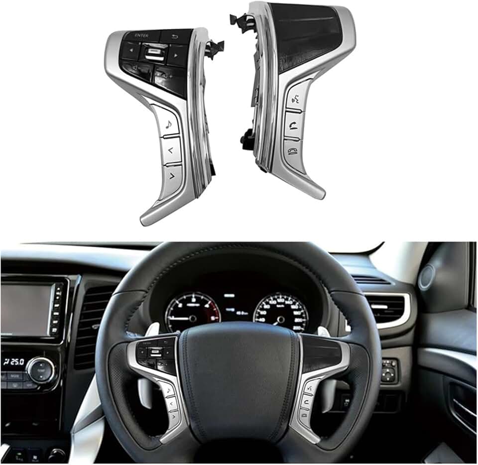 KIRYU Steering Wheel Multimedia Audio Button Compatible with Mitsubishi Pajero Sport Outlander Delica L200 2015-2022