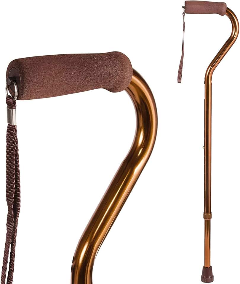 DMI Walking Cane and Walking Stick for Adult Men and Women, FSA Eligible, Lightweight and Adjustable from 30-39 Inches, Supports up to 250 Pounds with Ergonomic Hand Grip and Wrist Strap, Silver