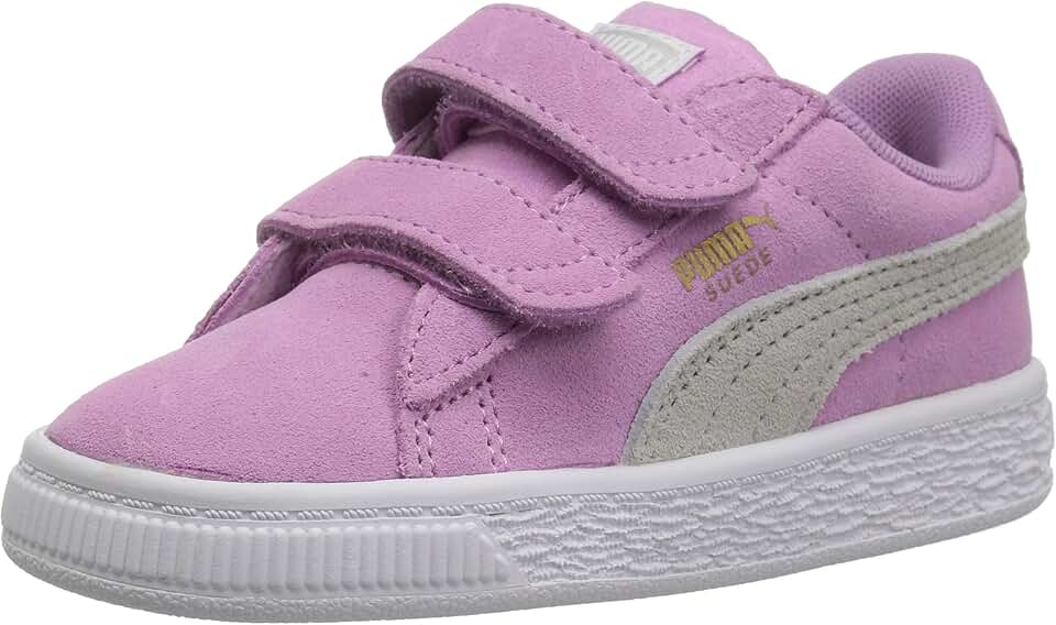 PUMA unisex-baby Suede Classic Sneaker, Orchid-Gray Violet Team Gold, 9 M US Toddler