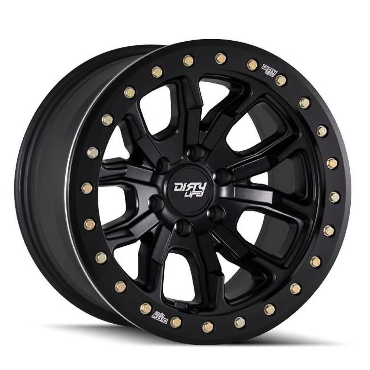 17 x 9 in. 5 x 114.3 Bolt Pattern 12 mm Offset 72.6 mm Hub 9303 DT-1 Beadlock Matte Black Wheel