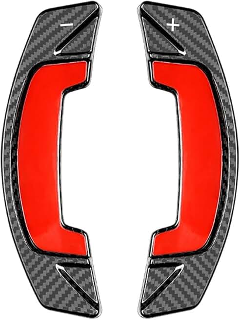 2Pcs Real Carbon Fiber Car Steering Wheel Shift Paddle Compatible with Land Rover Range Compatible with Rover Evoque Paddle Shifter Extension(Black-b1)