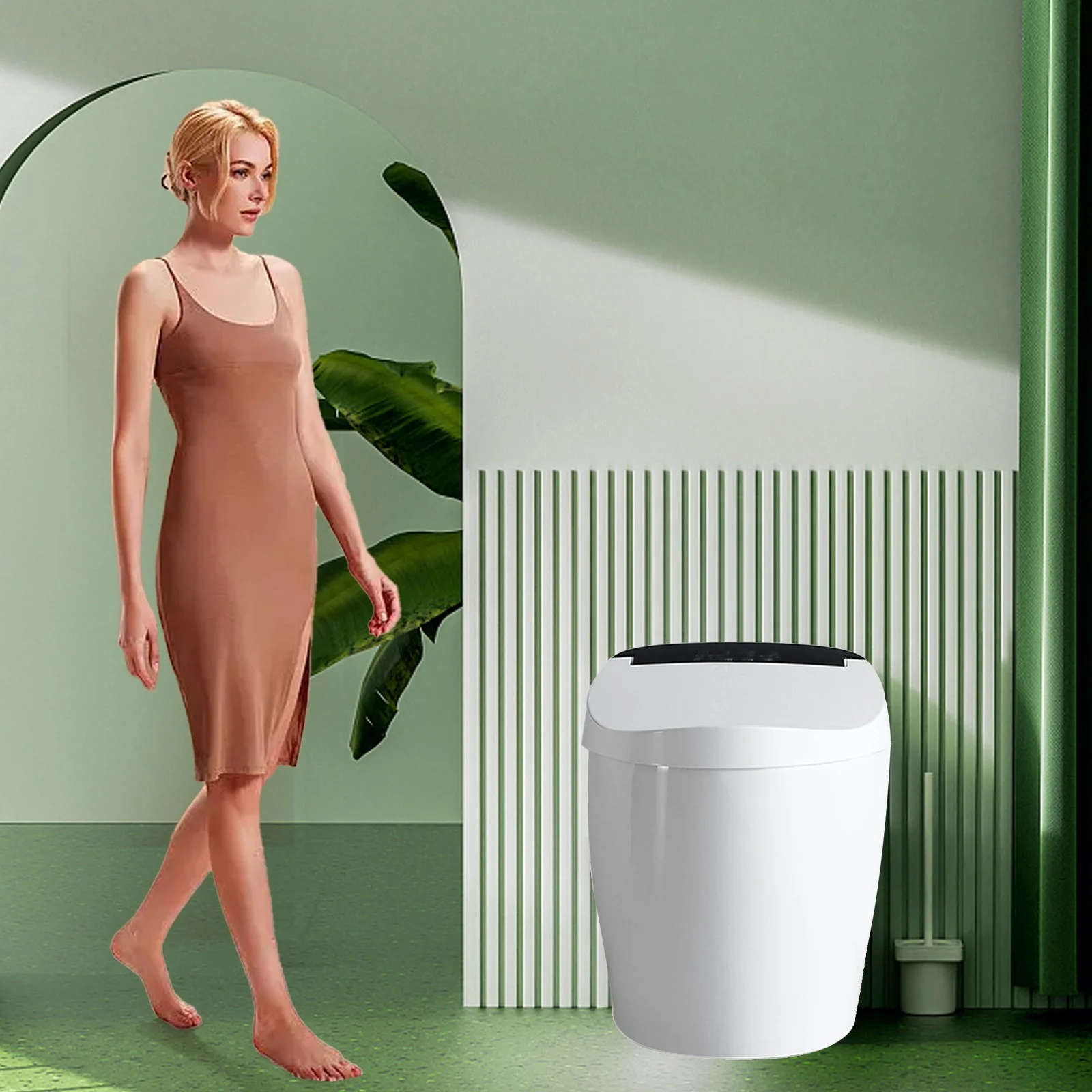 Intelligent Bidet One Piece Toilet with Auto Dual Flush, Heated Seat, Warm Water and Dry