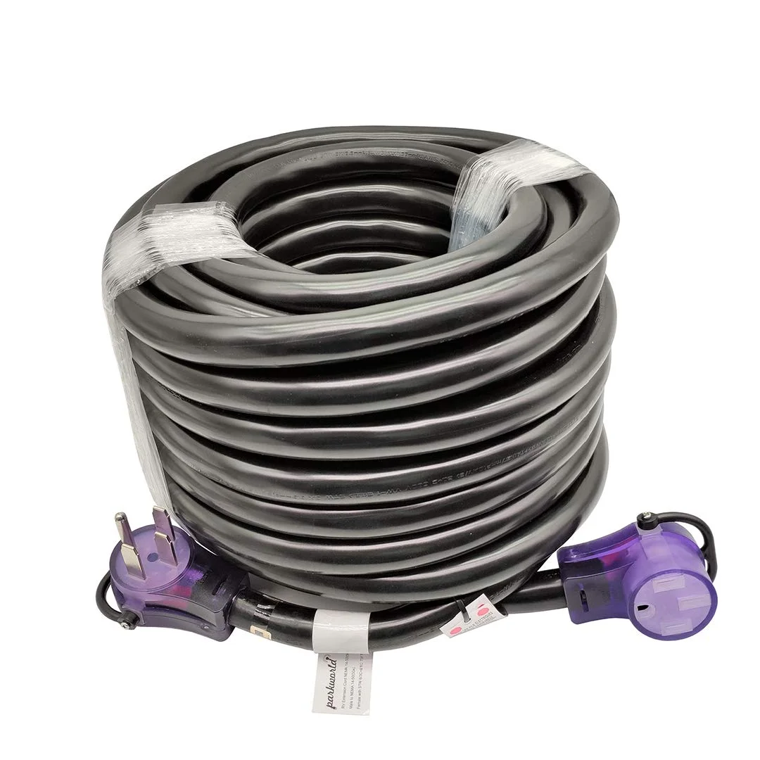 Parkworld 886177 RV 50A Extension Cord, NEMA 14-50 Extension Cord, 14-50P to 14-50R, Plug and Receptacle with Lighted (75FT)