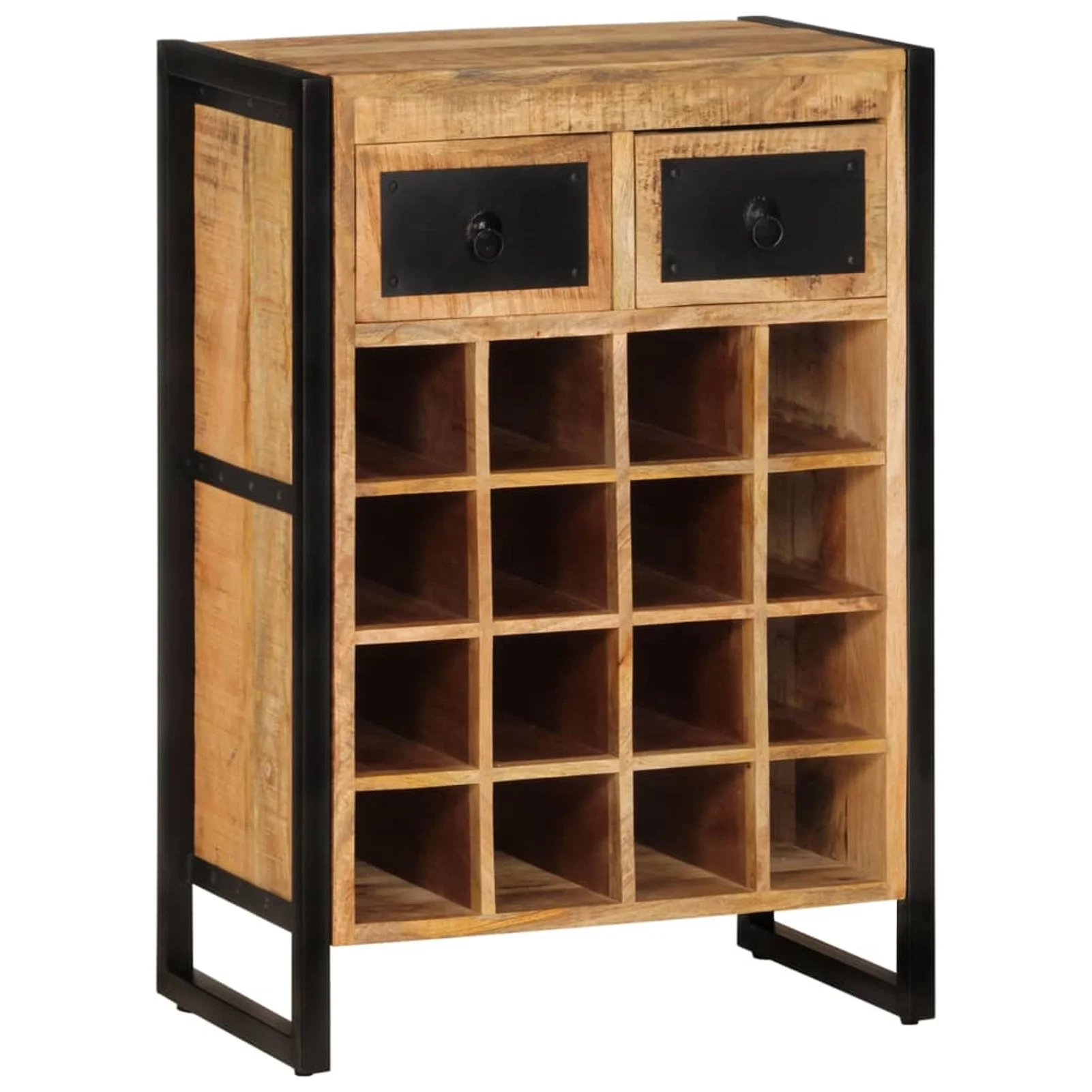 Irfora Rack for 16 Bottles Solid Wood Mango