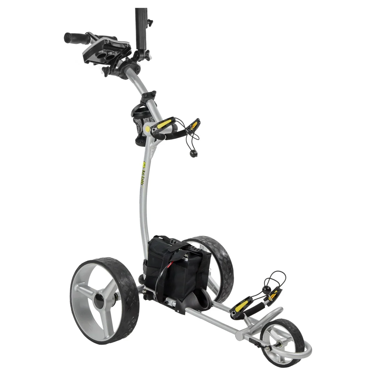 BATCADDY X4R Sealed Lead 18-Hole Battery Powered Golf Push Cart with Remote, Dual Motor, 9-Speeds and Reverse, Cruise Control, Anti-Tip Wheel, and Downhill Control, Titanium Silver