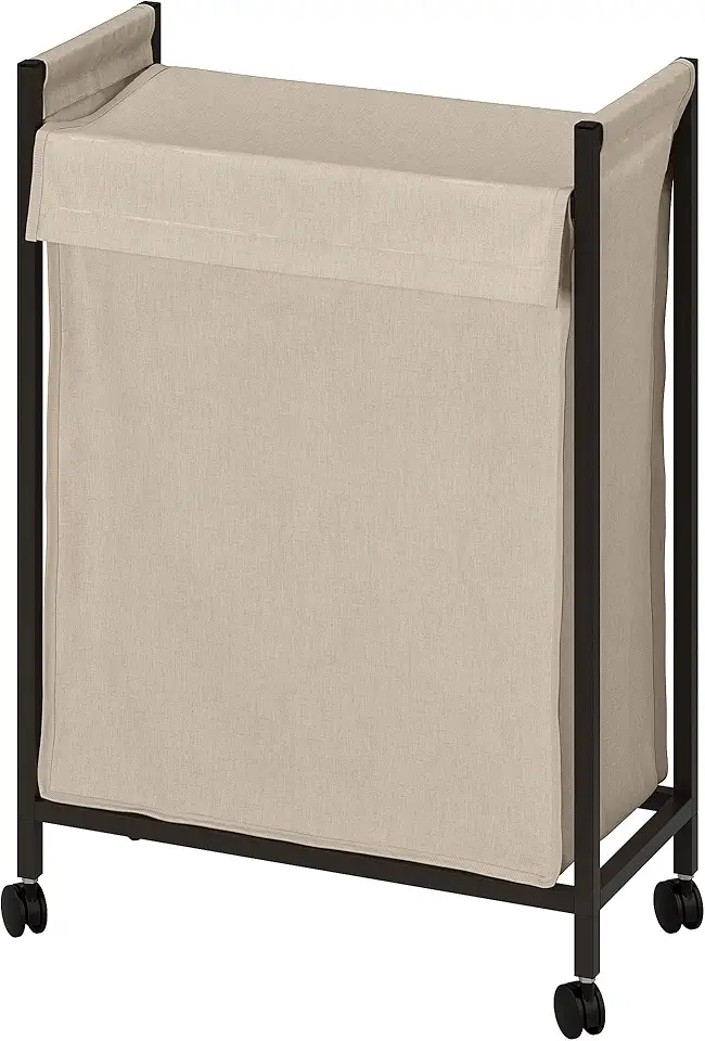 ENHET laundry bag with castors, 80 l, anthracite