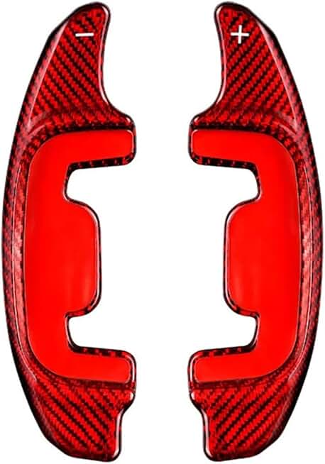 2Pcs Real Carbon Fiber Car Steering Wheel Shift Paddle Compatible with Mercedes-Benz E-Class Compatible with AMG GT CLS 2022 Paddle Shifter Extension(Red)