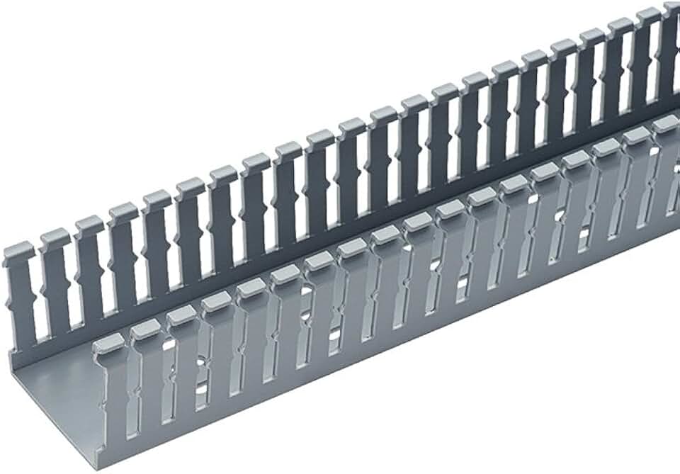 Panduit F1.5X3LG6-A Type F Narrow Slotted Duct with Adhesive Tape, PVC, Light Gray (20-Pack)