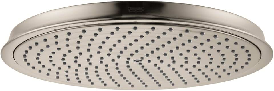 hansgrohe Raindance Classic 13-inch Showerhead Upgrade Classic 1-Spray RainAir Air Infusion with Airpower with QuickClean in Brushed Nickel, 28428821