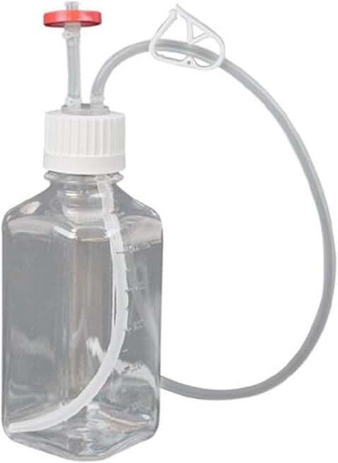 Foxx Life Sciences 437-0005-FLS Single Use PETG Sterile Media Bottle Assembly with Tubing and Vent Filter, Sterilized, 550 mL Capacity (Pack of 10)