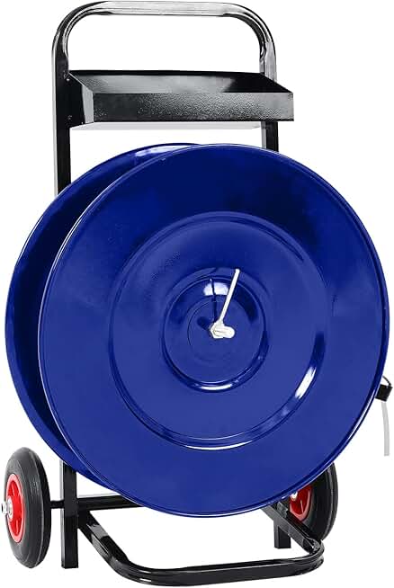 Strapping Dispenser, Strapping Banding Cart, with 50 Packing Buckle,Strapping Cart with Emergency Brake Device