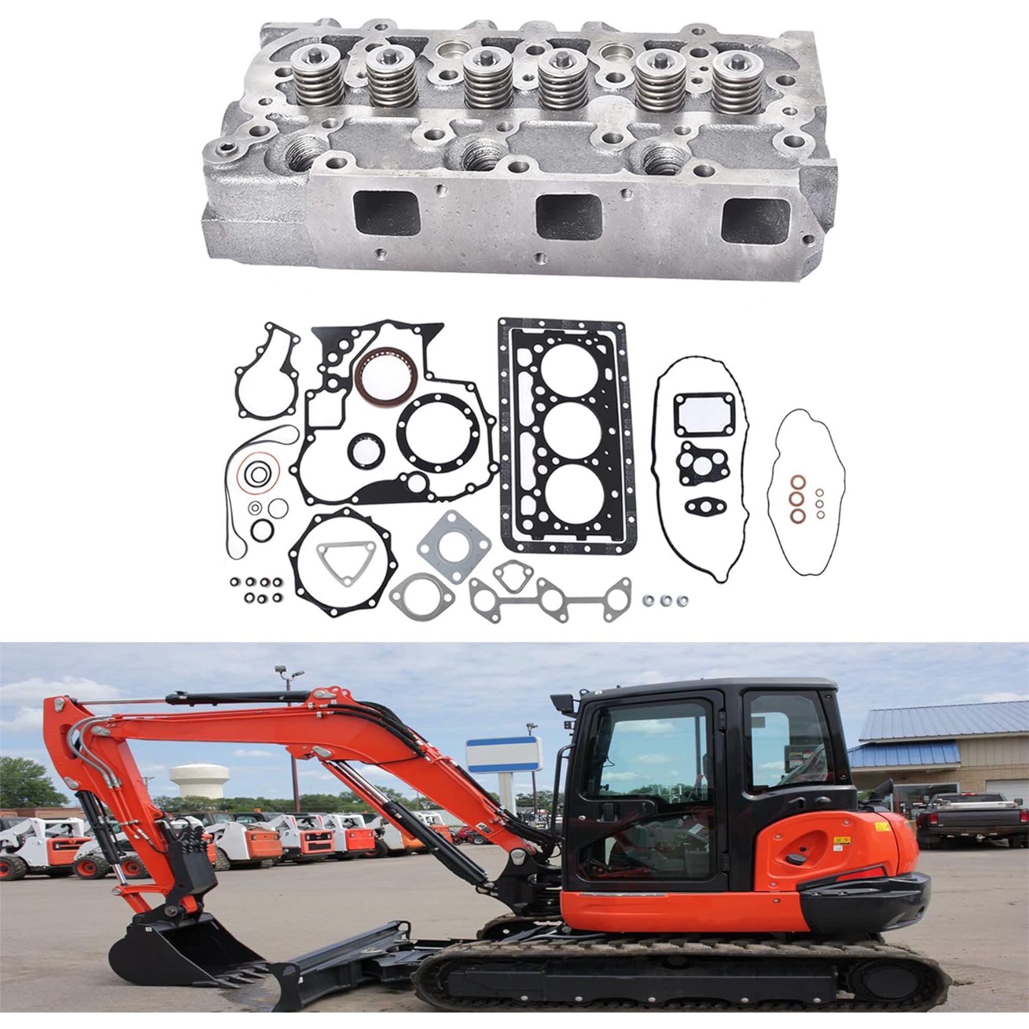 OTTULUR Complete Cylinder Head W/Valves & Full Gasket Kit For Kubota D902 RTV900 New