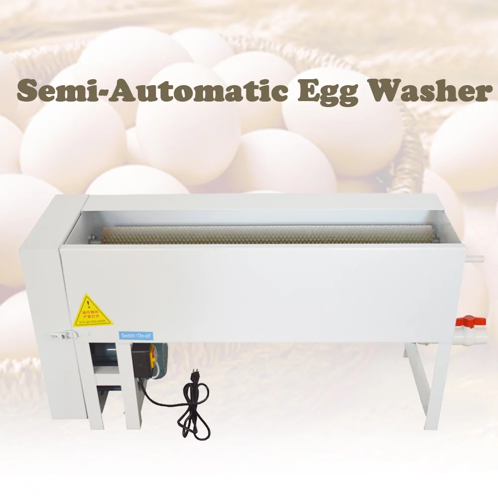 INTBUYING Commercial Semi-Automatic Egg Washer Egg Surface Cleaner Potato Brush Washing Machine