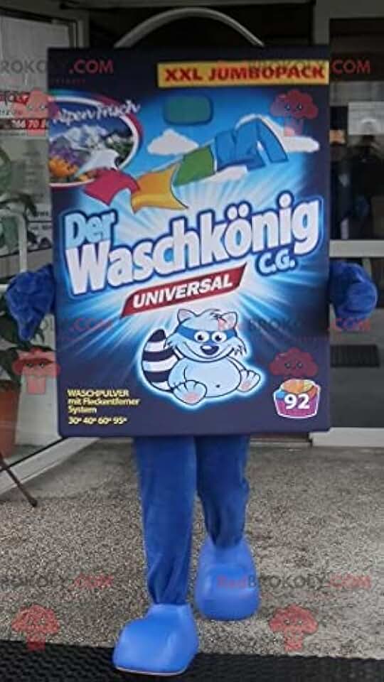 SPOTSOUND Laundry Blue Cardboard Laundry REDBROKOLY Mascot