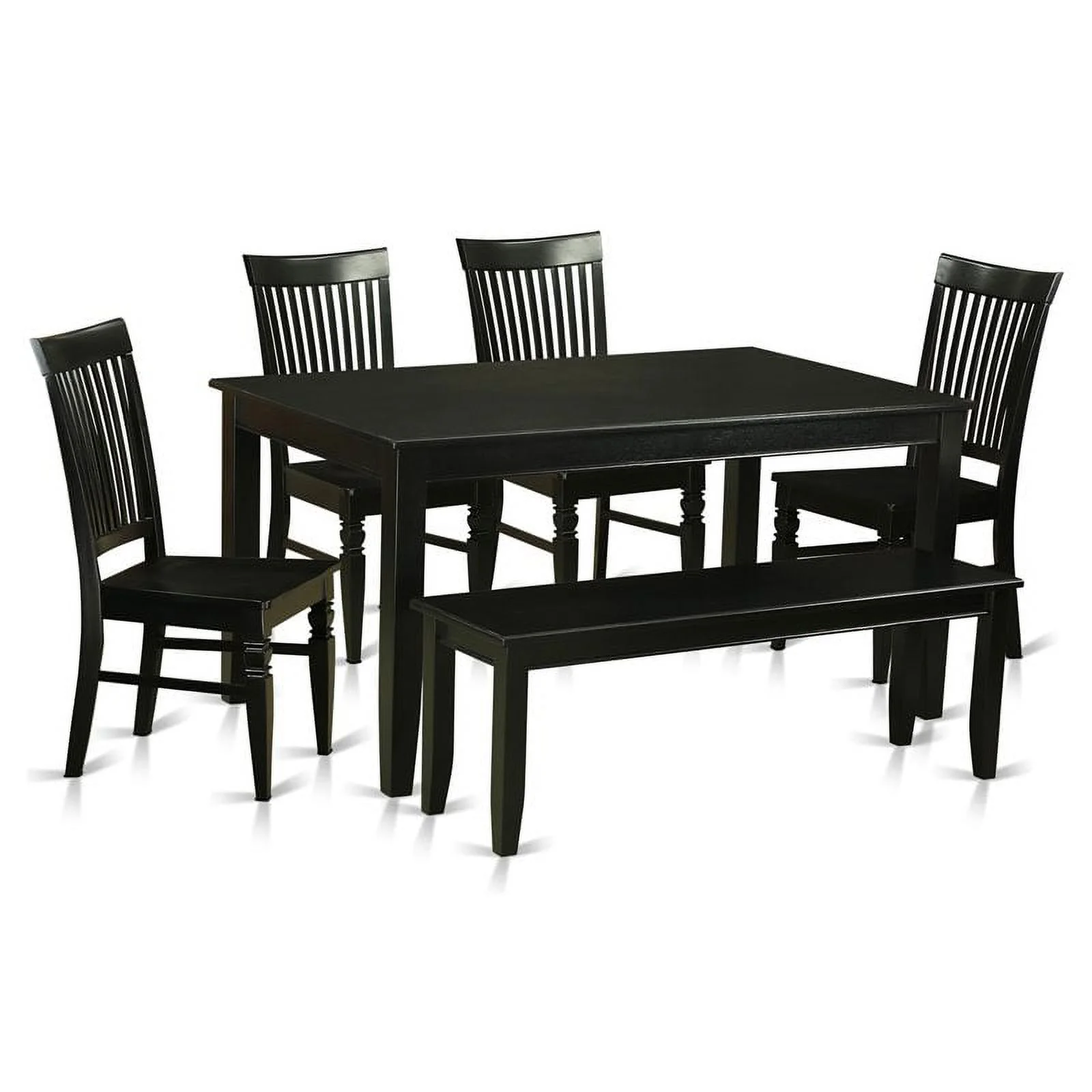 Pemberly Row 6-piece Traditional Wood Dining Set in Black