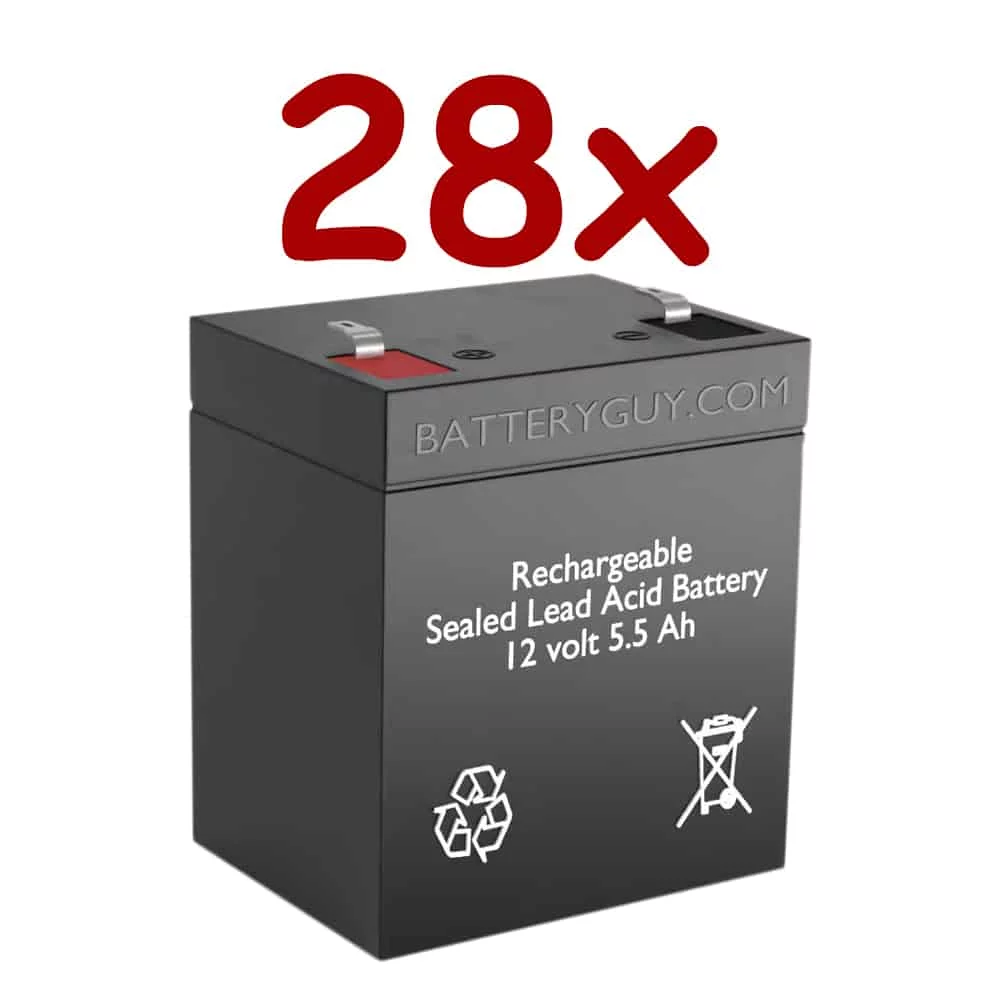 BatteryGuy Yuasa NPH5-12 replacement battery - BatteryGuy brand equivalent (rechargeable, High Rate - Qty of 28)