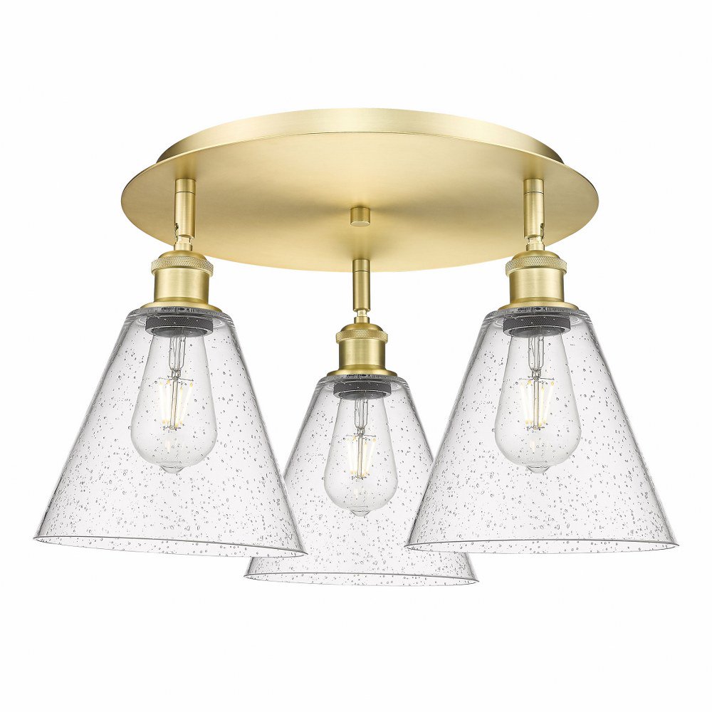 Innovations Lighting - Berkshire - 3 Light Flush Mount In Industrial Style-10.5